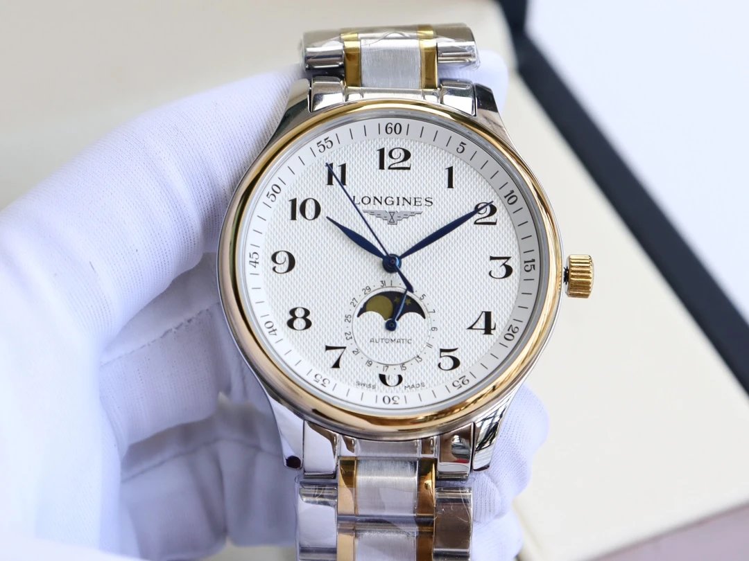 Longines Master Collection Moonphase White Dial Two-Tone Mechanical Watch Watches - 1