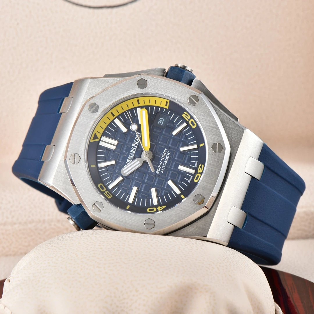 Audemars Piguet Royal Oak Offshore Diver Blue Yellow Mechanical Watch Watches - 10