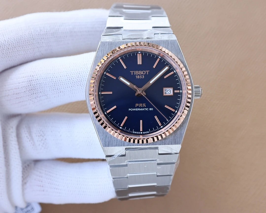 Between rose gold shell-blue plate steel belt / Without full package / "Applicable to men" 40MM