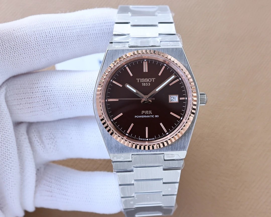 Rose Gold Shell-Coffee Plate Steel Belt / Without full package / "Applicable to men" 40MM