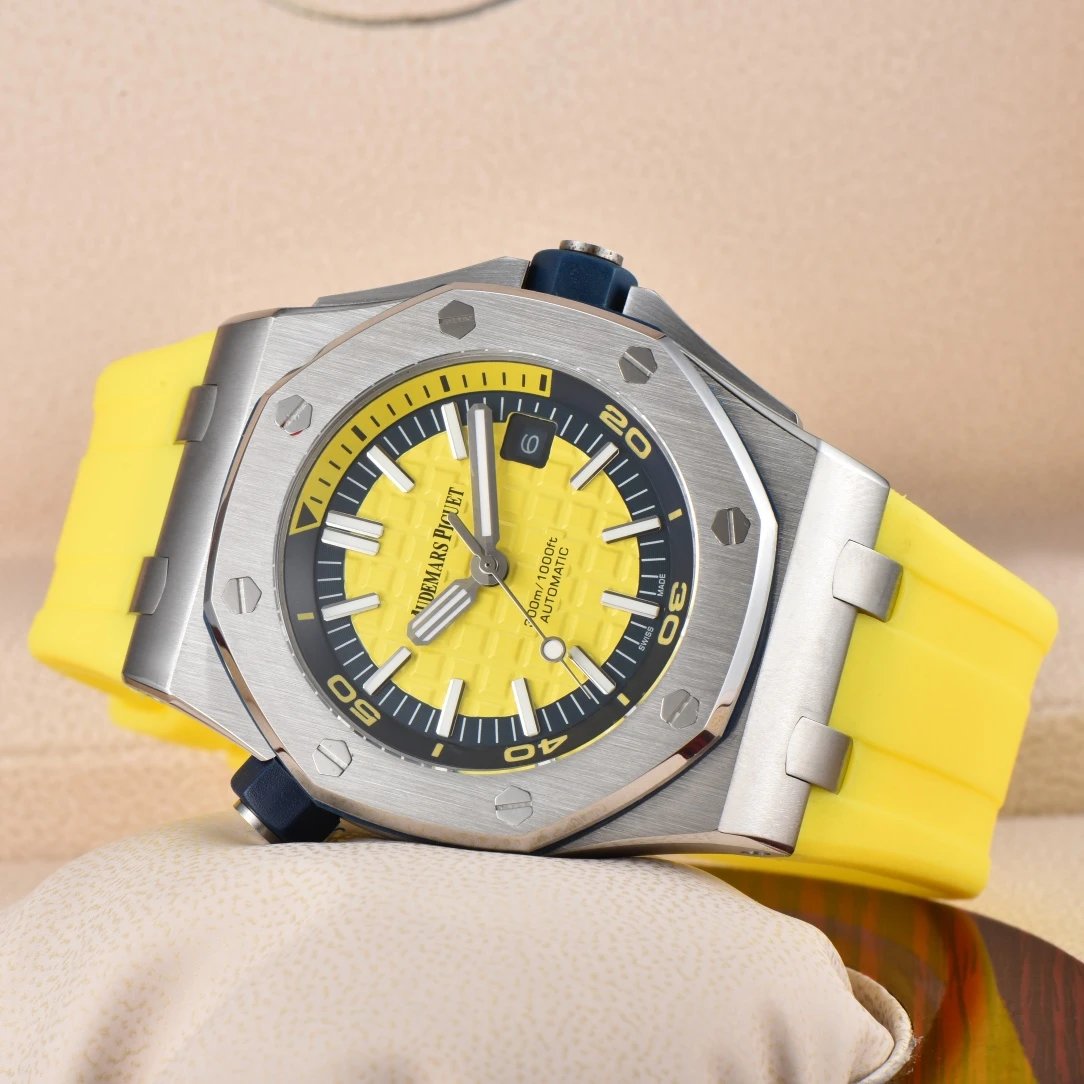 Audemars Piguet Royal Oak Offshore Diver Blue Yellow Mechanical Watch Watches - 12