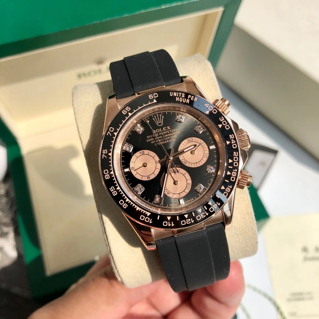 [Inner Drill] Rose Gold Shell Black Plate Black Tape / Without full package