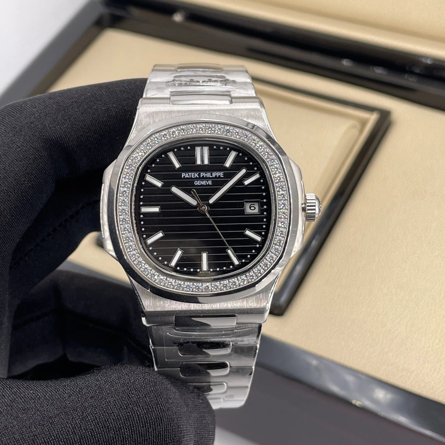 [Drill Ring] Silver Shell-Black Plate Steel Belt / Without full package