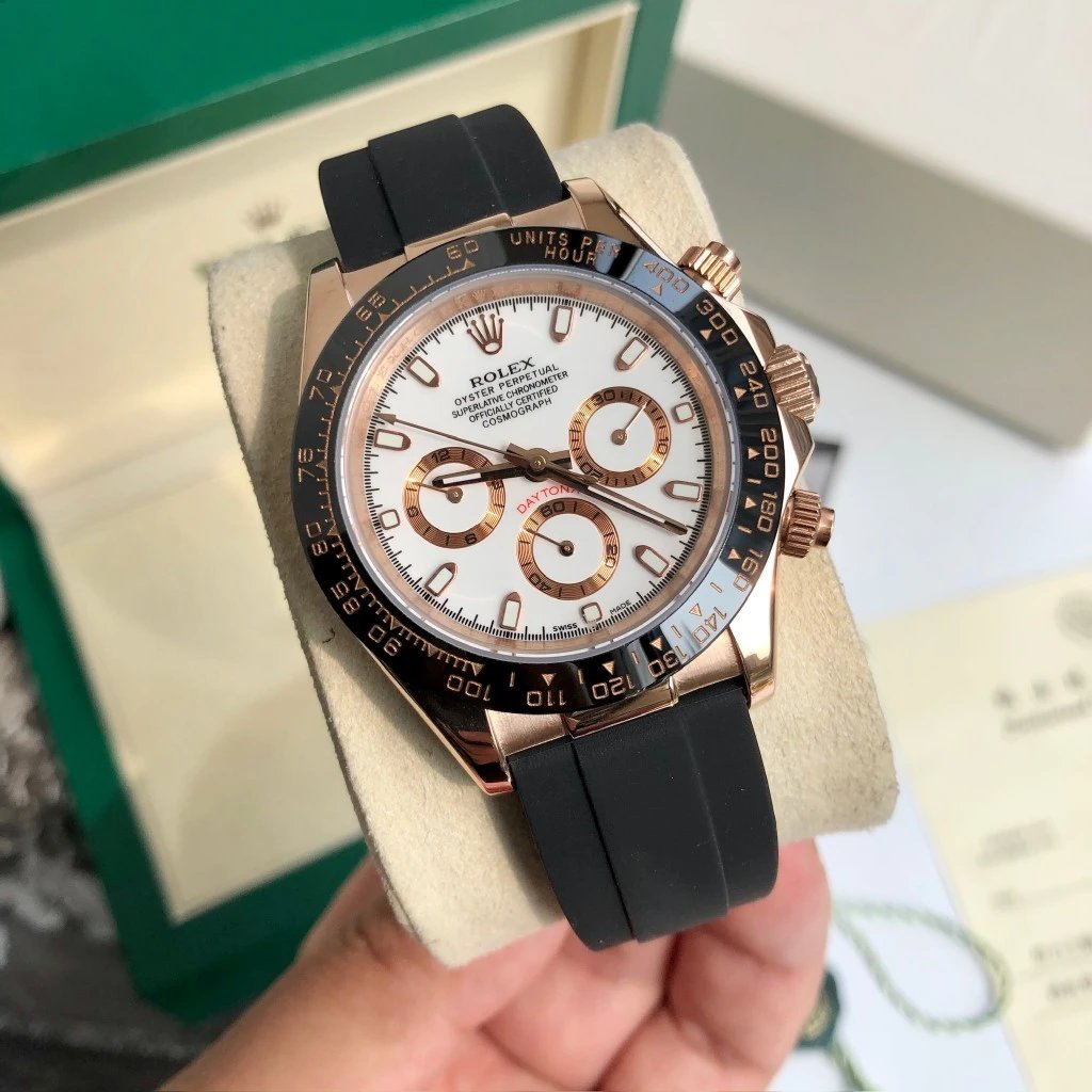 Rose gold shell, white plate, black tape