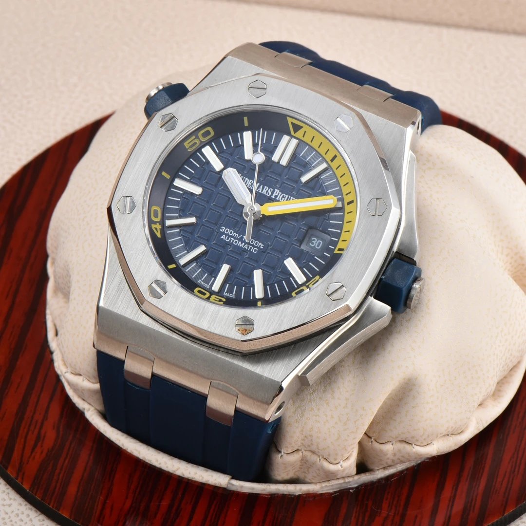 Audemars Piguet Royal Oak Offshore Diver Blue Yellow Mechanical Watch Watches - 11