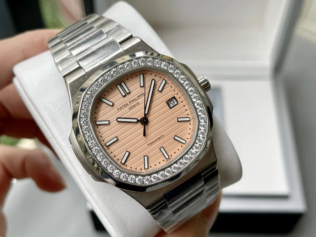 Silver Shell - Pink Plate Steel Strap [Drill]