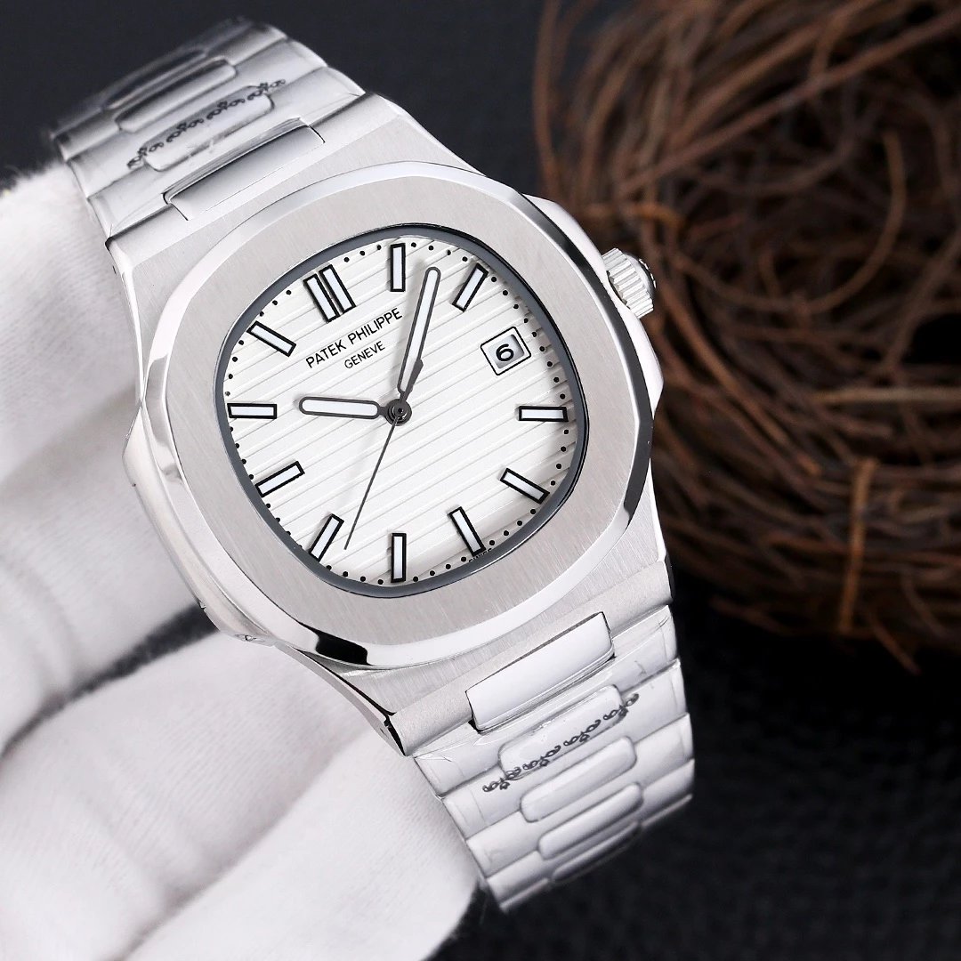 Silver Shell-White Plate Steel Strap