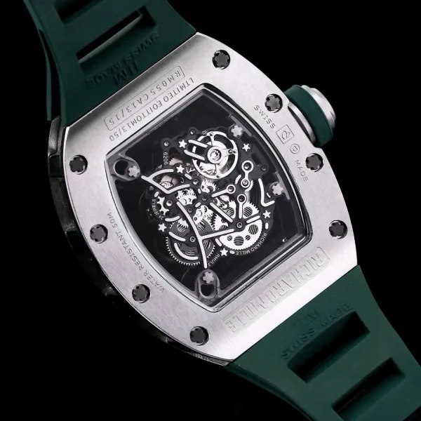 Richard Mille RM 055 Black Carbon Skeleton Watch Watches - 15