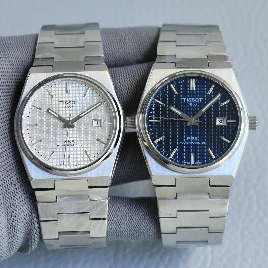 Tissot PRX Powermatic 80 Gold and Silver Mechanical Watches - 7