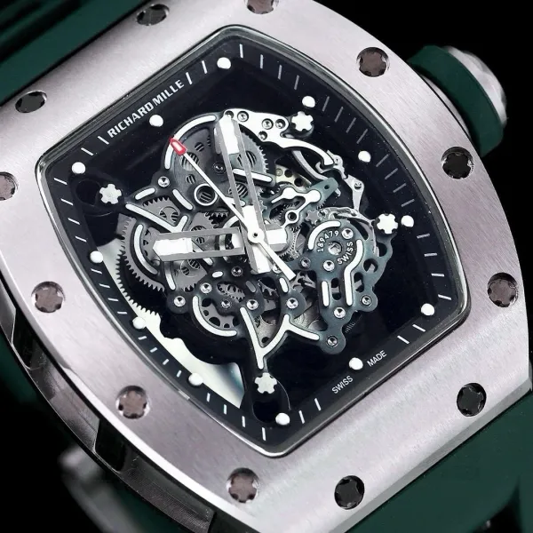 Richard Mille RM 055 Black Carbon Skeleton Watch Watches - 12