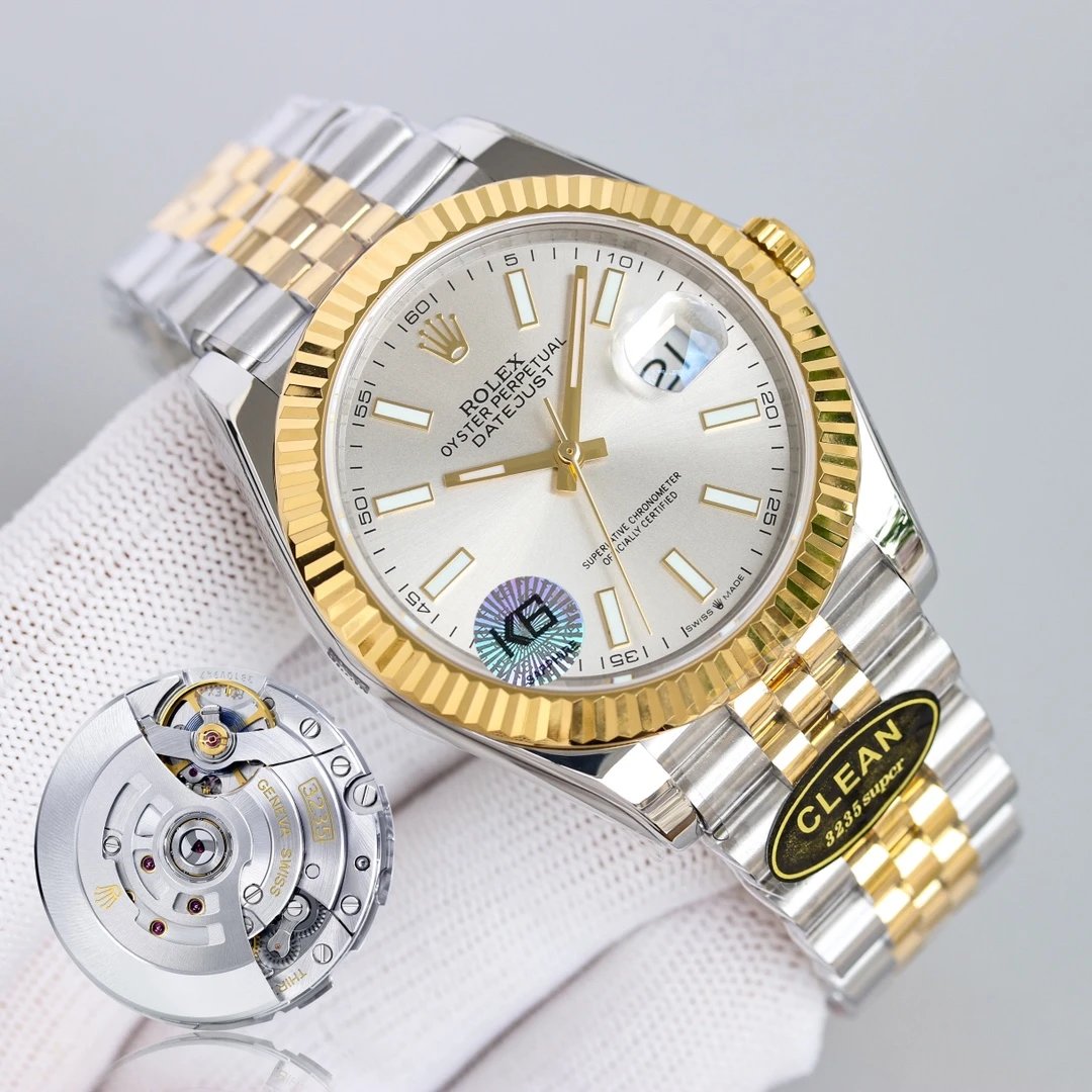 Golden shell with silver plate and steel strip