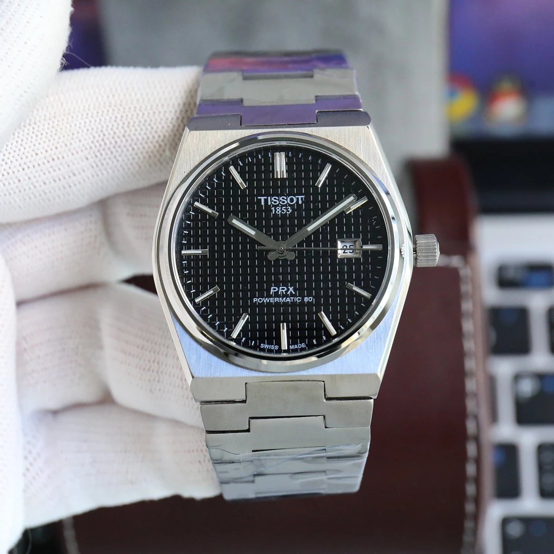 Tissot PRX Powermatic 80 Gold and Silver Mechanical Watches - 12