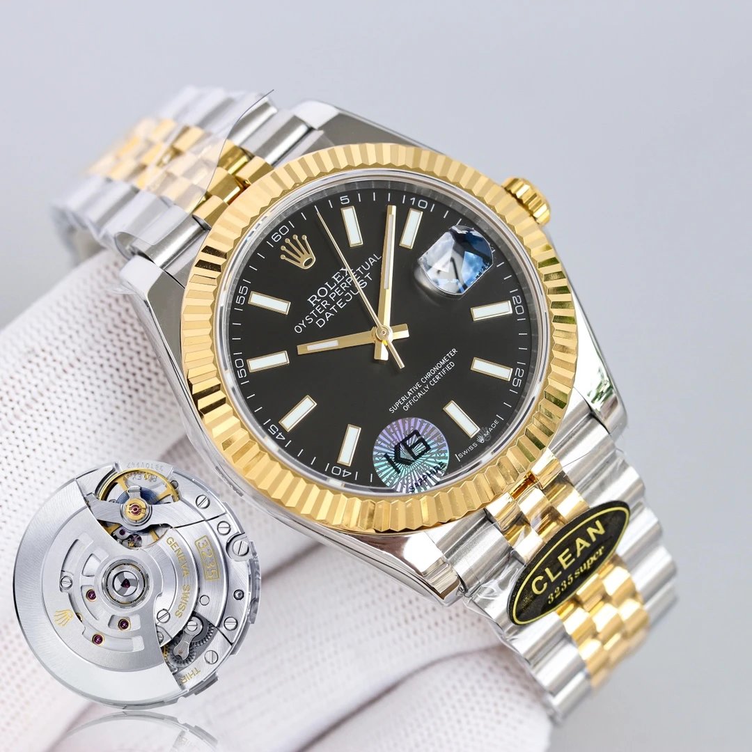 Golden shell with black plate and steel strip