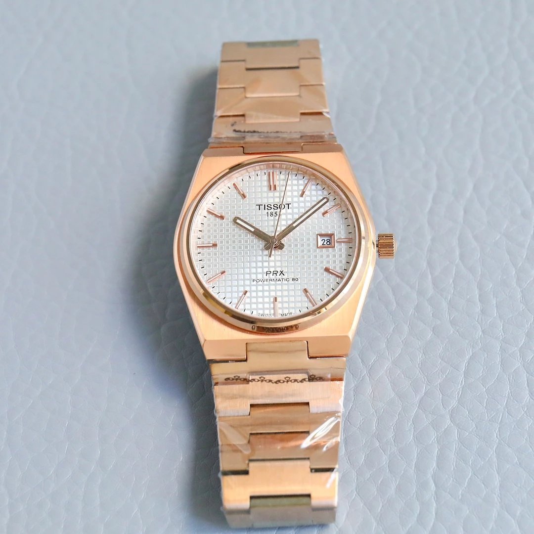 Tissot PRX Powermatic 80 Gold and Silver Mechanical Watches - 15