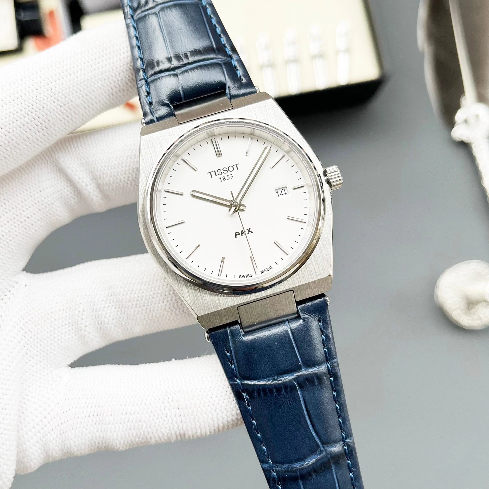 Silver Shell-White Plate Blue Belt / 40mm [Suitable for Men] / Without full package