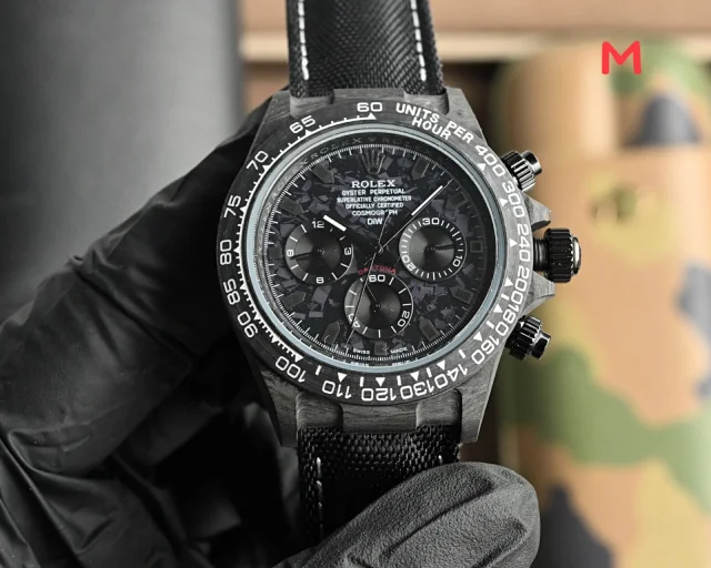 Rolex Watches Daytona carbon-fiber case chronograph with woven strap product detail image 5