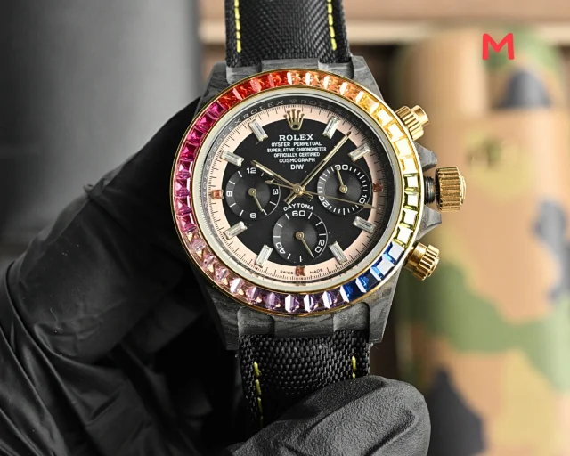 Rolex Watches Daytona carbon-fiber case chronograph with woven strap product detail image 4
