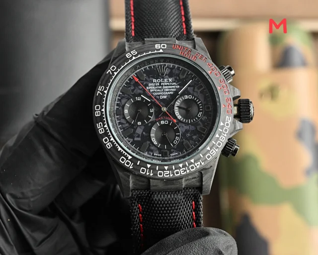 Rolex Watches Daytona carbon-fiber case chronograph with woven strap product detail image 2