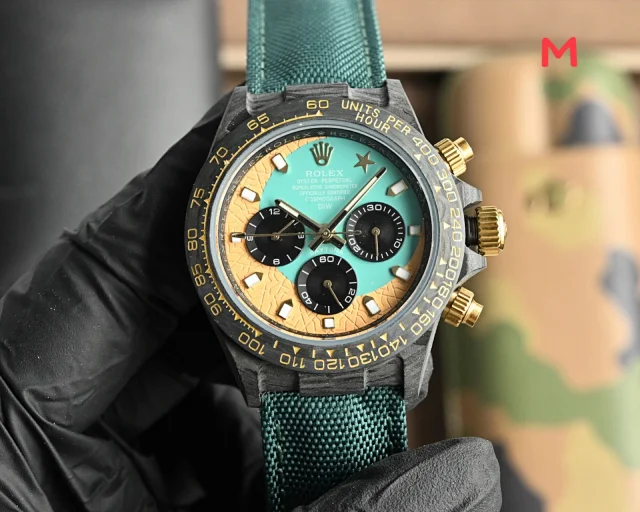 Rolex Watches Daytona carbon-fiber case chronograph with woven strap product detail image 1