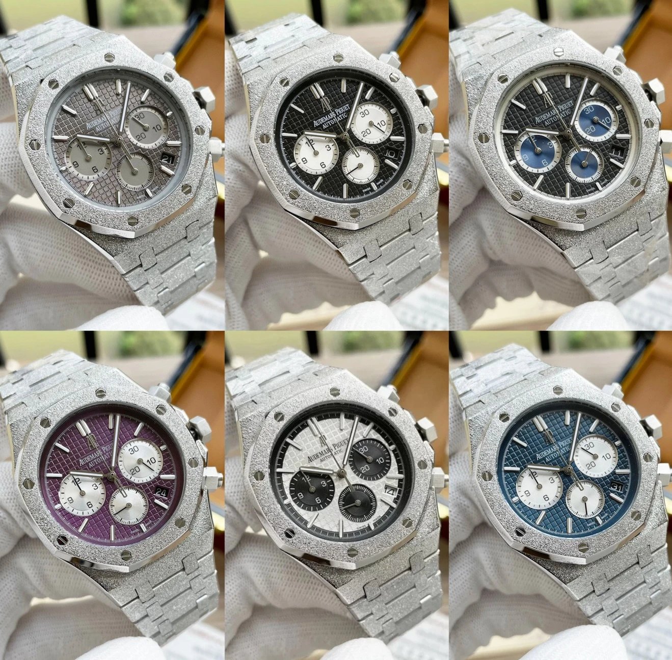 [Special Offer] Audemars Piguet Frosted Gold Royal Oak 41mm Quartz Chronograph Movement Multifunction Men's Watch with Steel Bracelet, Luminous, Waterproof, Calendar, Electronic Watch, Sports Watch, Business, Birthday Gift, Wansheng Brand, Quartz Watch