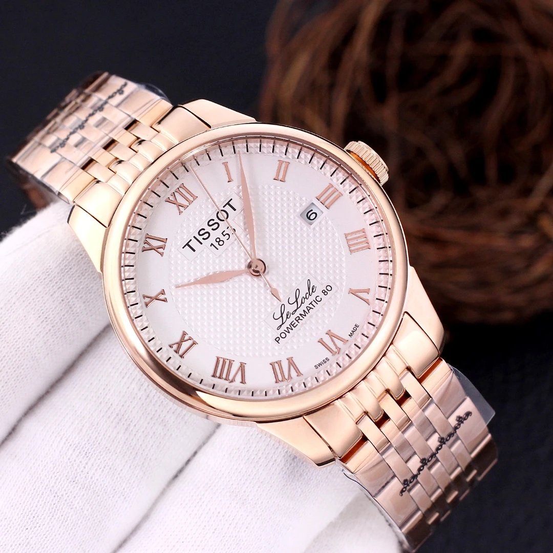 Tissot Le Locle Powermatic 80 Gold-Plated Mechanical Watch Watches - 6