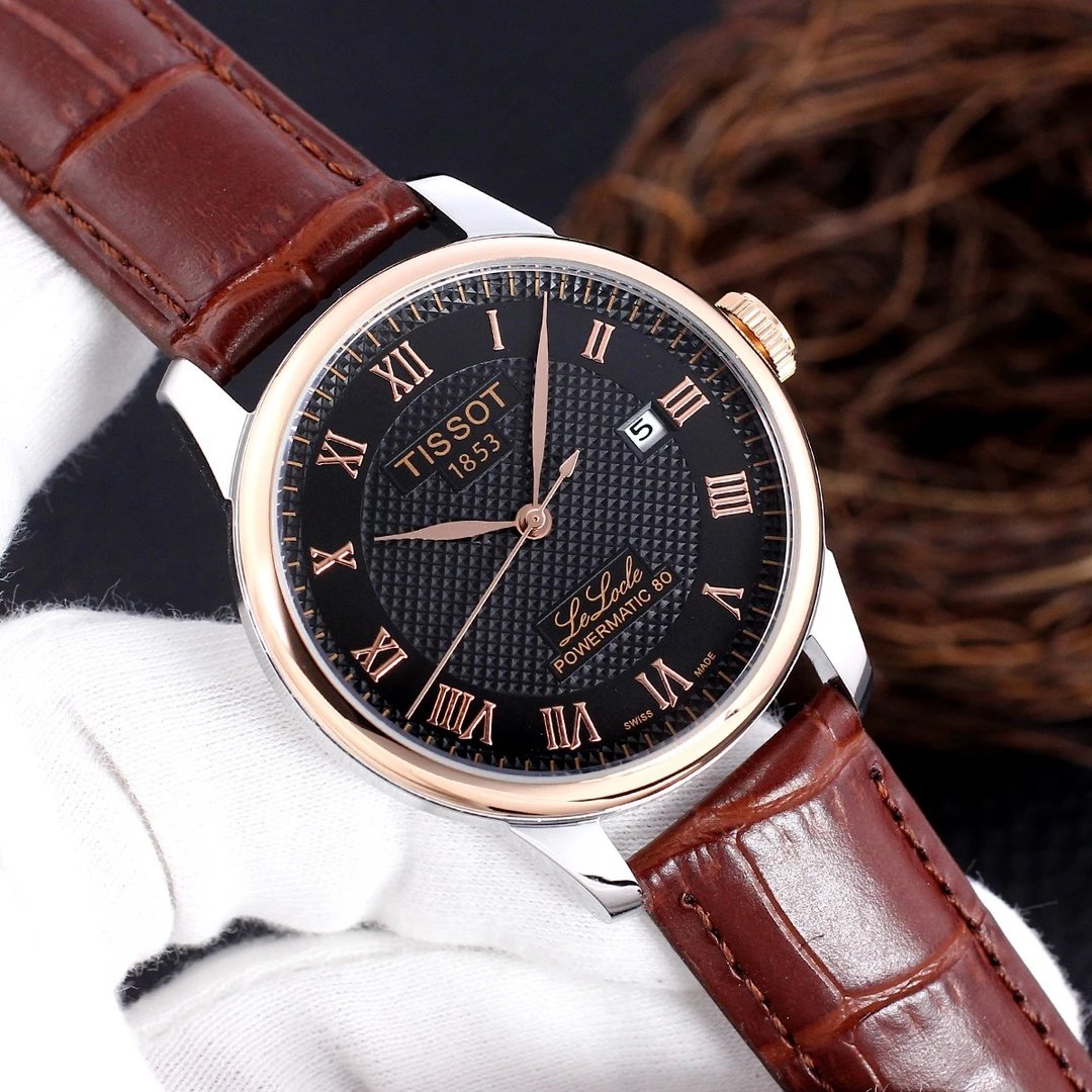 Tissot Le Locle Powermatic 80 Gold-Plated Mechanical Watch Watches - 12