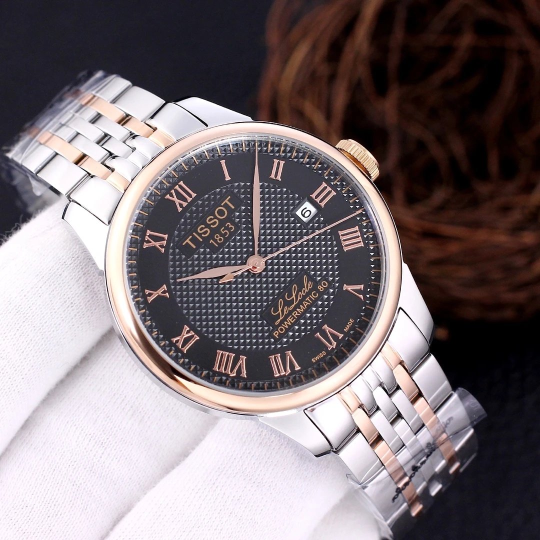 Tissot Le Locle Powermatic 80 Gold-Plated Mechanical Watch Watches - 7