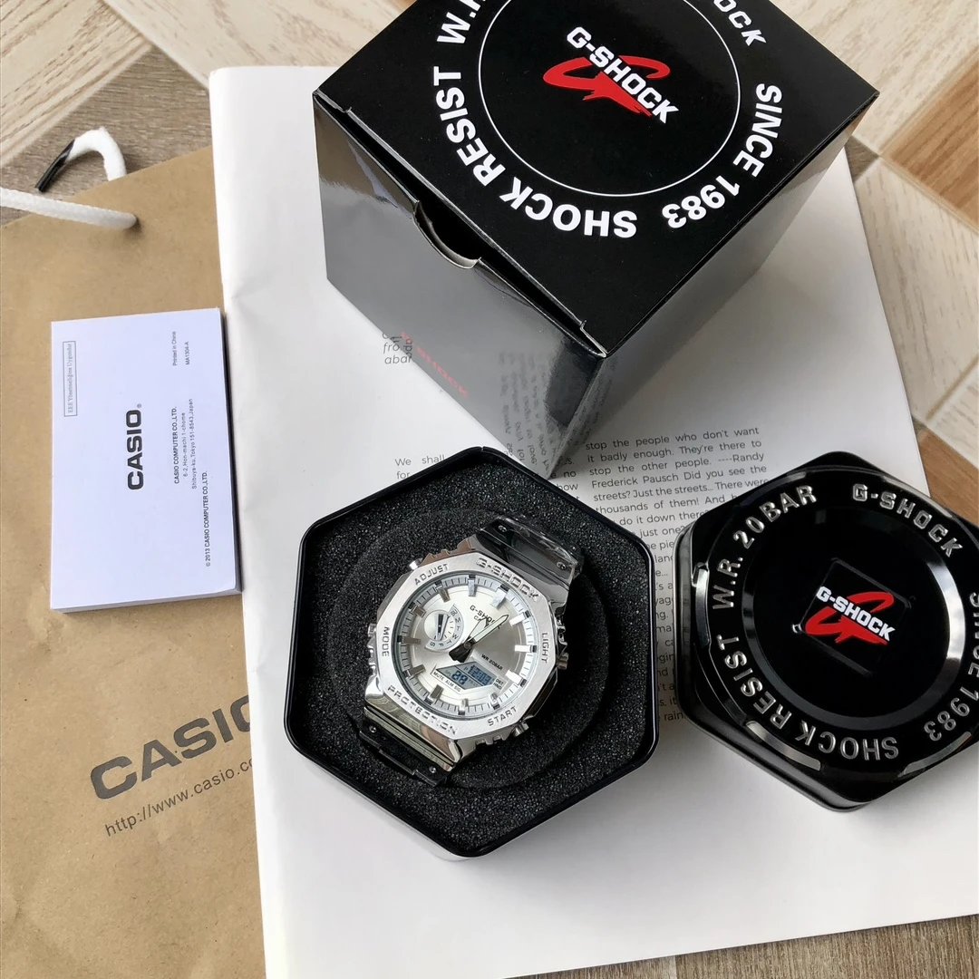 Casio G-Shock GA-2100 Blue Dial Stainless Steel Watch Watches - 12