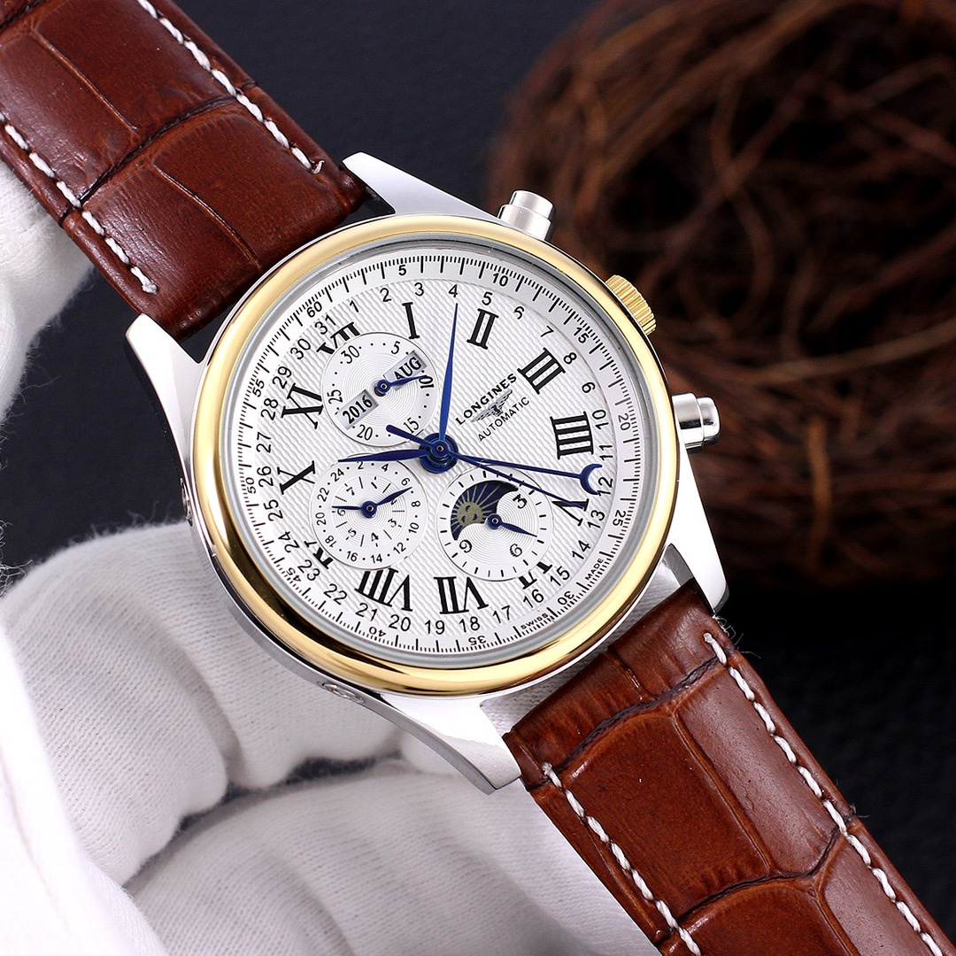 Longines Master Collection Chronograph Moonphase Silver Mechanical Watch - 14