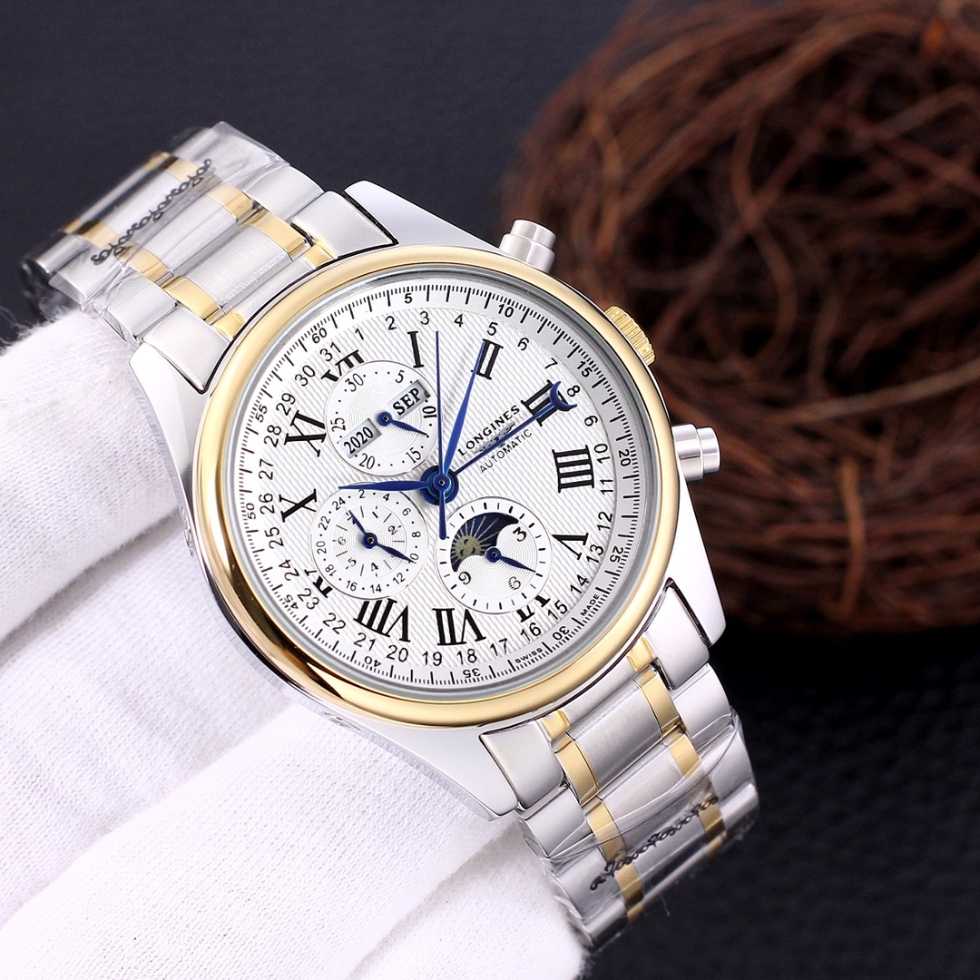 Longines Master Collection Chronograph Moonphase Silver Mechanical Watch - 16