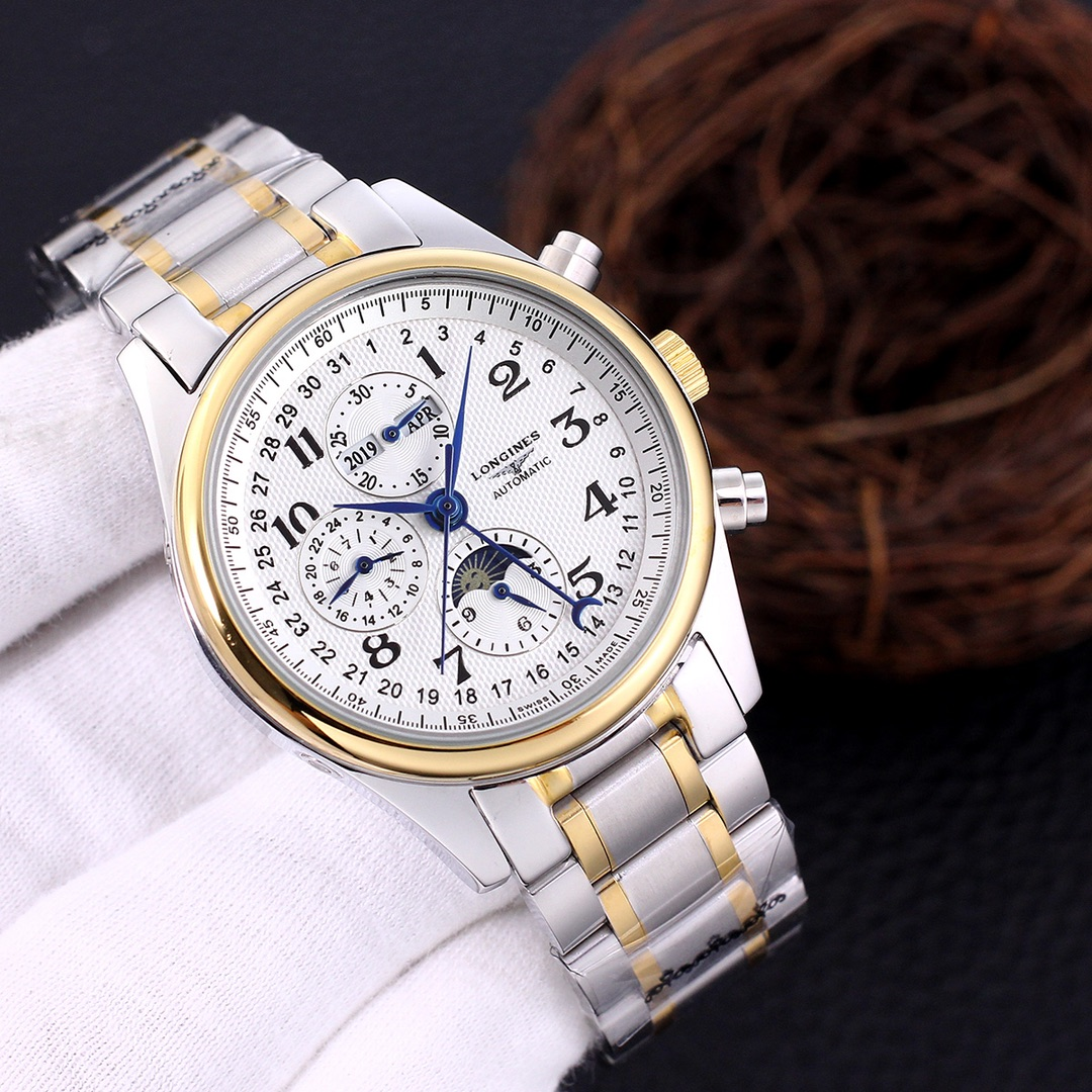 Longines Master Collection Chronograph Moonphase Silver Mechanical Watch - 10