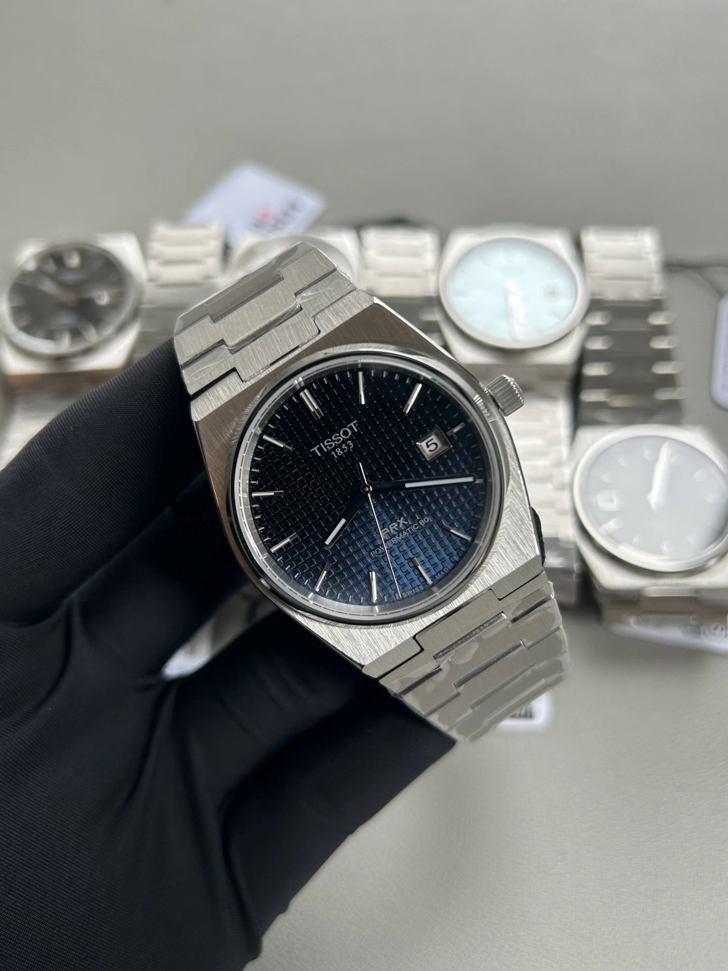 Silver Case with Gradient Black Dial & Steel Bracelet