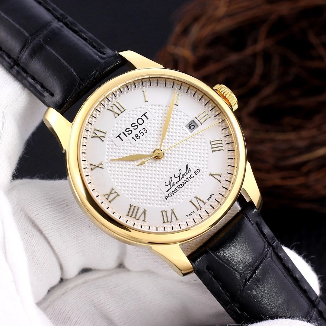 Tissot Le Locle Powermatic 80 Gold-Plated Mechanical Watch Watches - 9