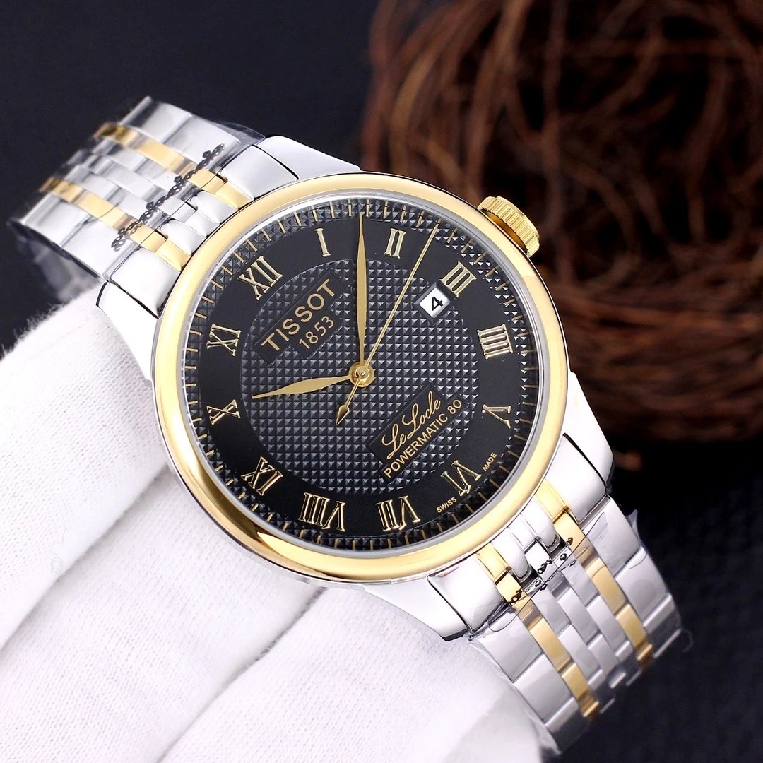 Tissot Le Locle Powermatic 80 Gold-Plated Mechanical Watch Watches - 4