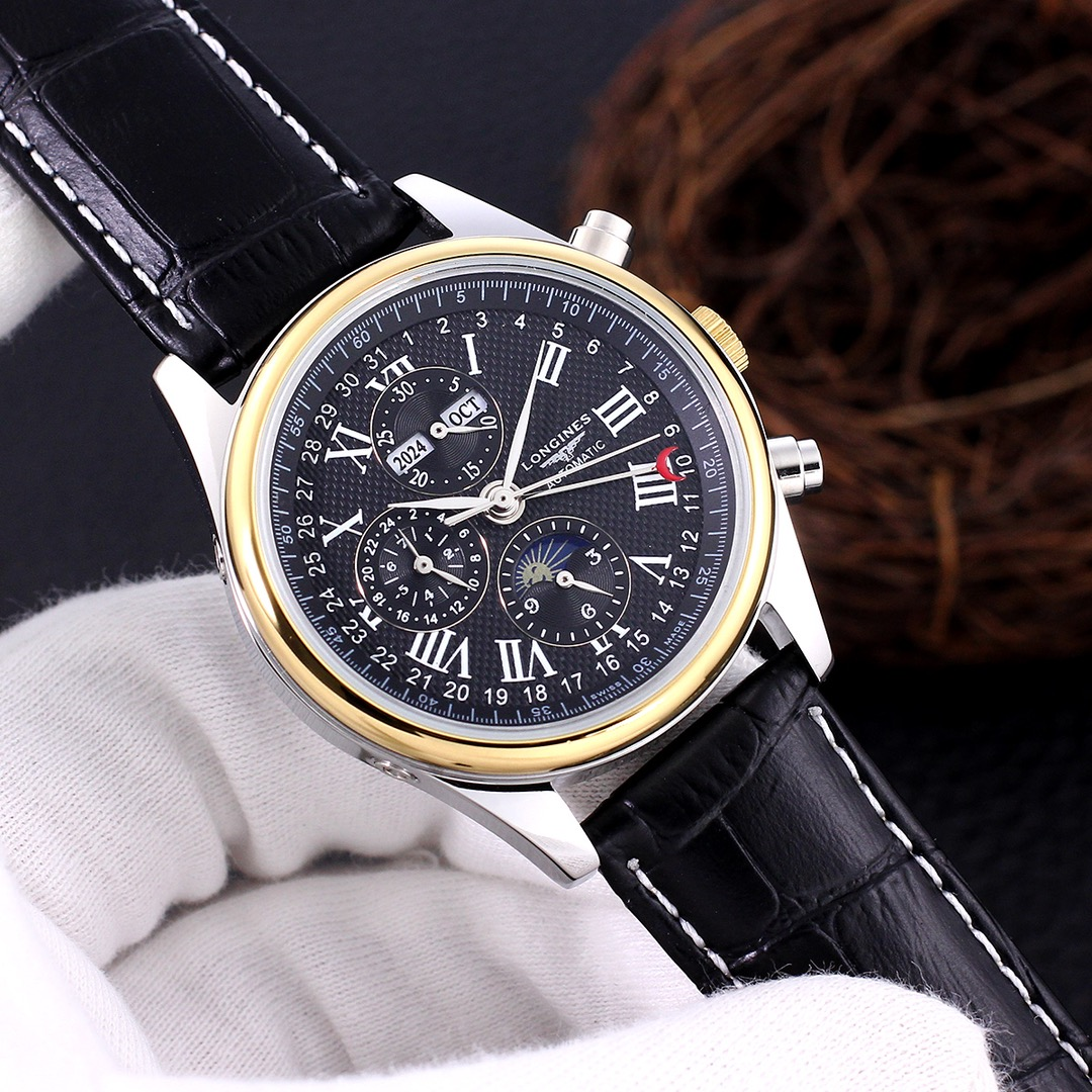 Longines Master Collection Chronograph Moonphase Silver Mechanical Watch - 15
