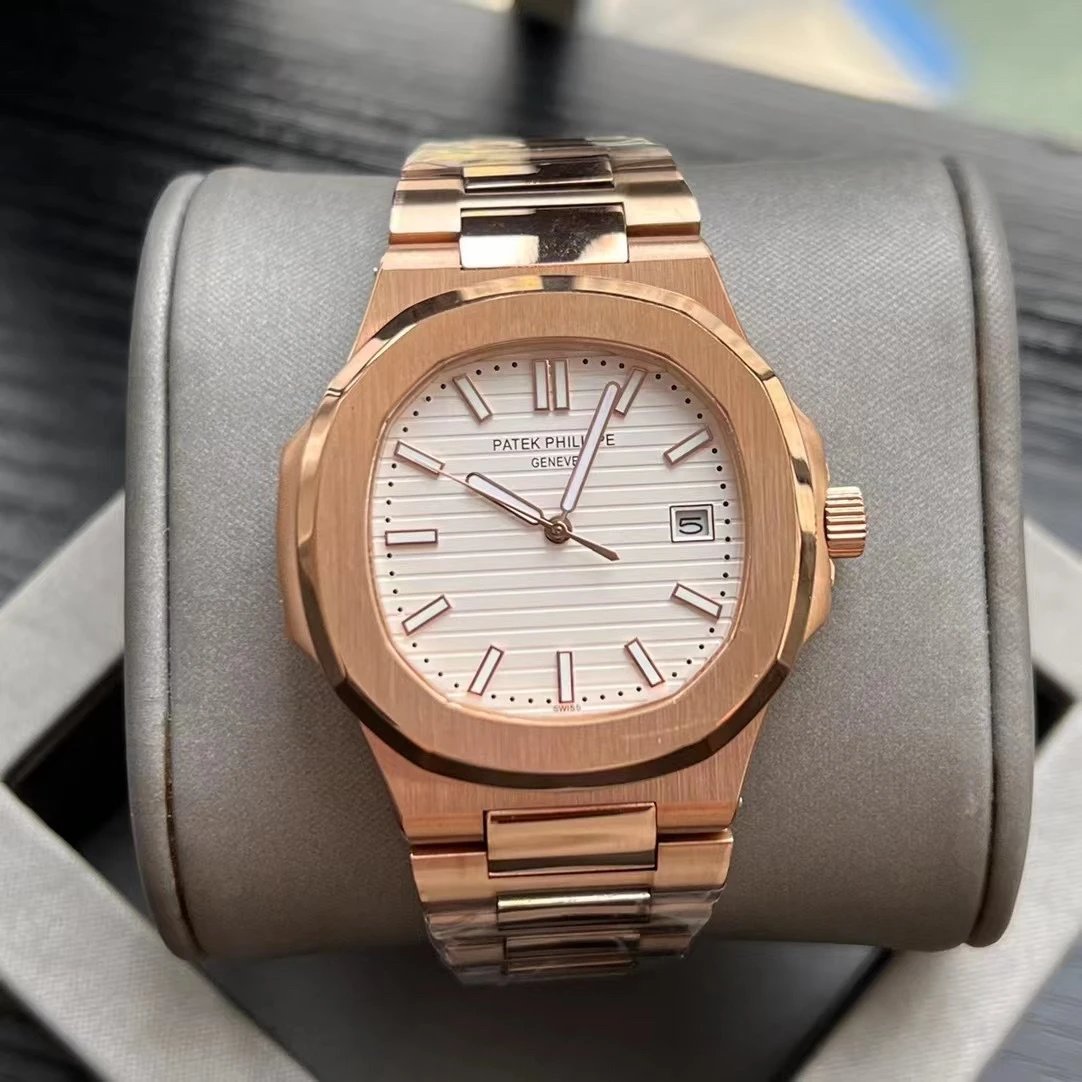 Rose Gold Case · White Dial Steel Band