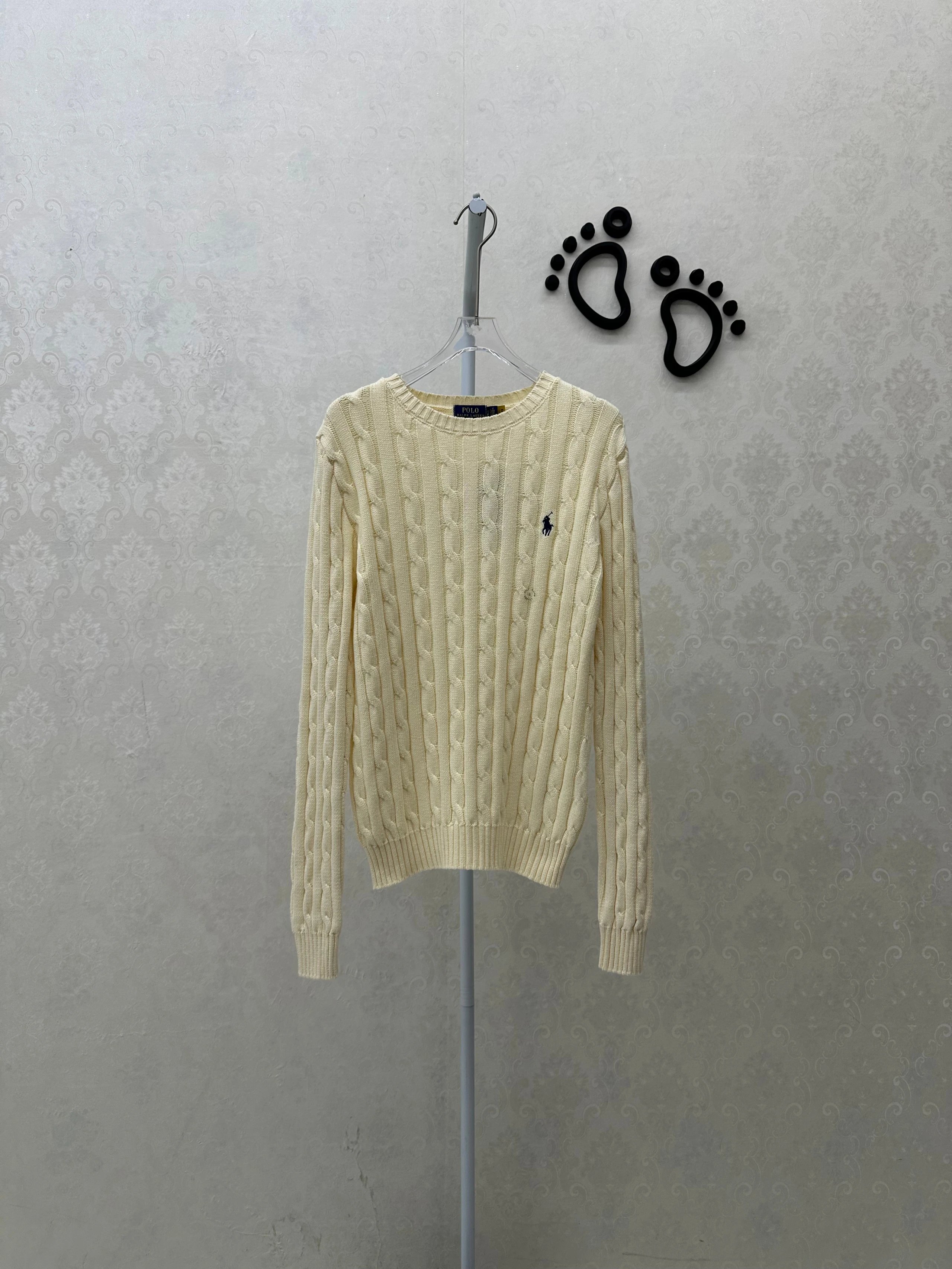 4444FP-RL women's slim cotton Fried Dough Twists knitting round neck sweater - apricot