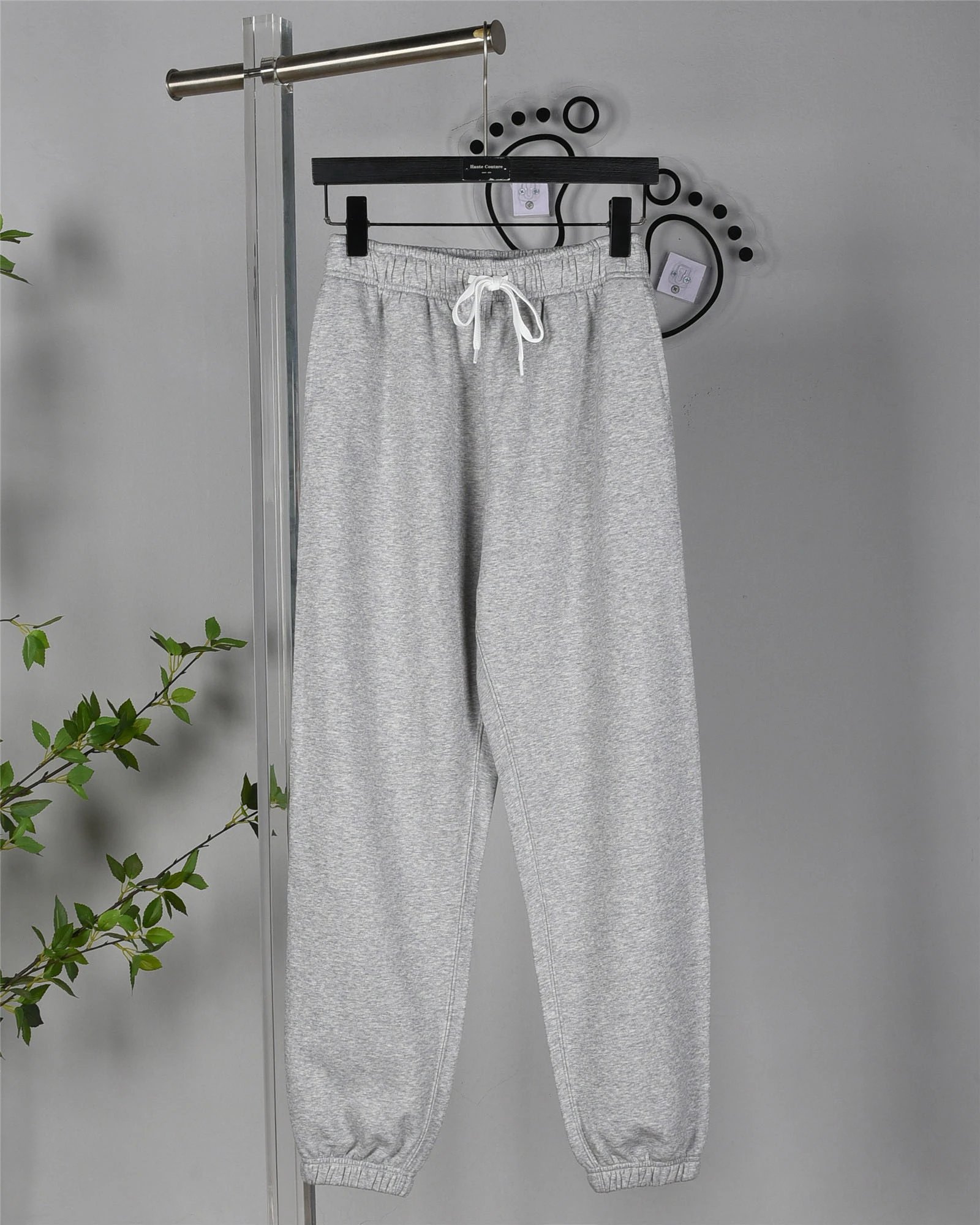 013NF - Women's Cuffed Sweatpants - Fleece-Lined - Gray