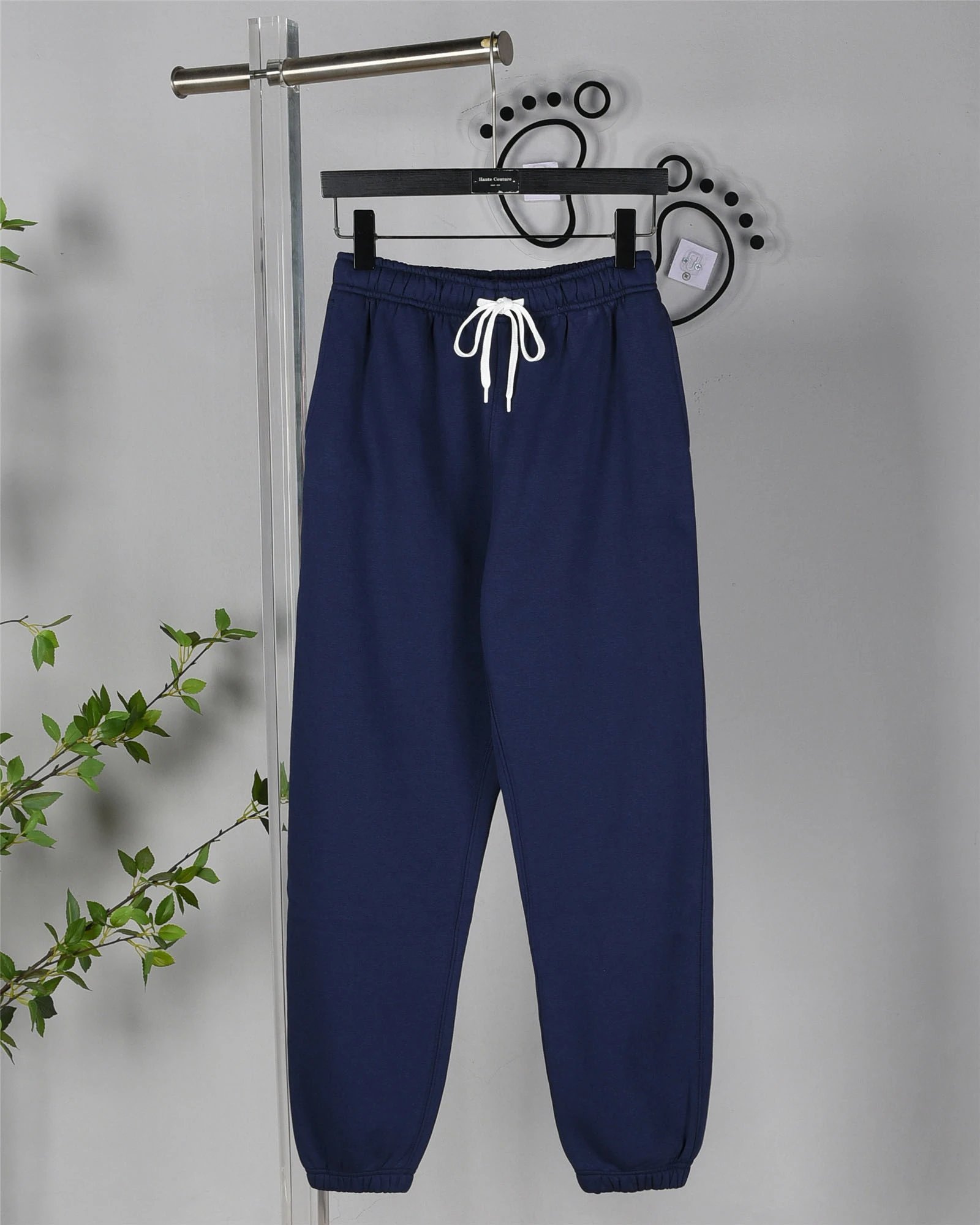 015NF - Women's Cuffed Sweatpants - Fleece-Lined - Navy Blue