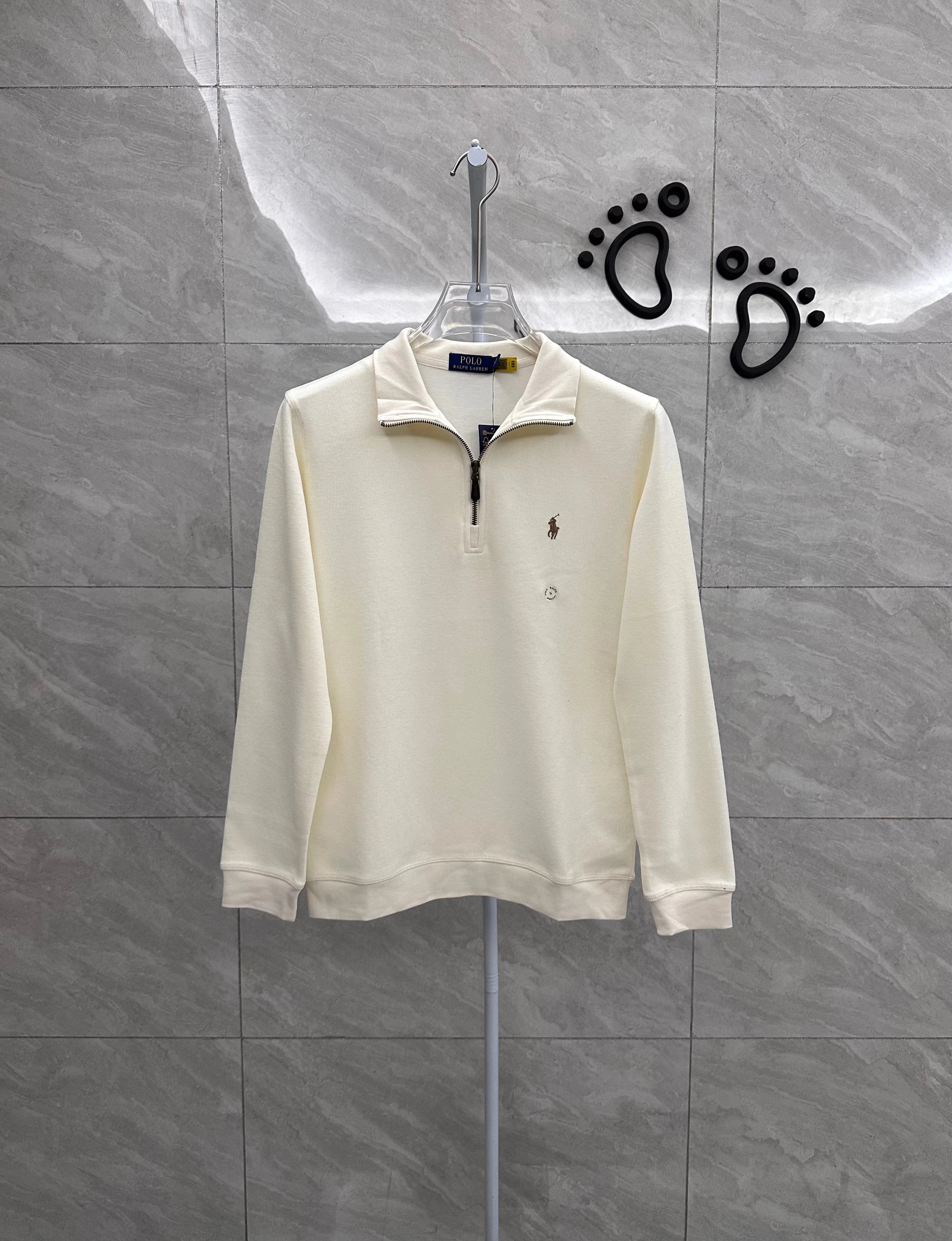 035NF-RL Men's Half Zipper Polo Shirt - Apricot