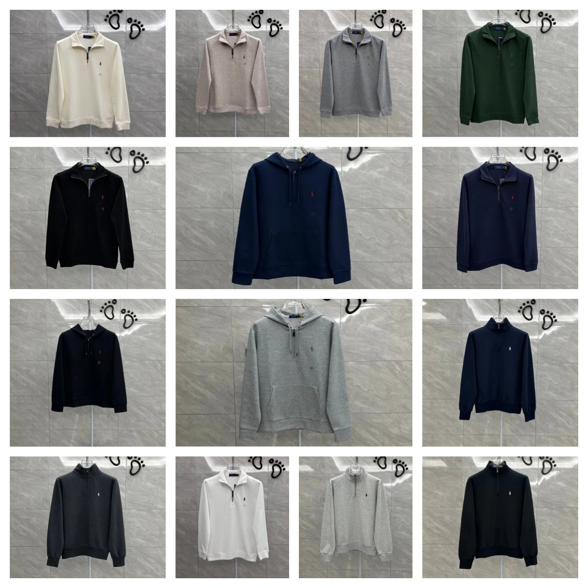 Men's half zip polo shirt, half zip long sleeved sweatshirt, half zip hooded long sleeved sweatshirt, 035 036 037 038 039 040 041 736 737 739 220 221 222