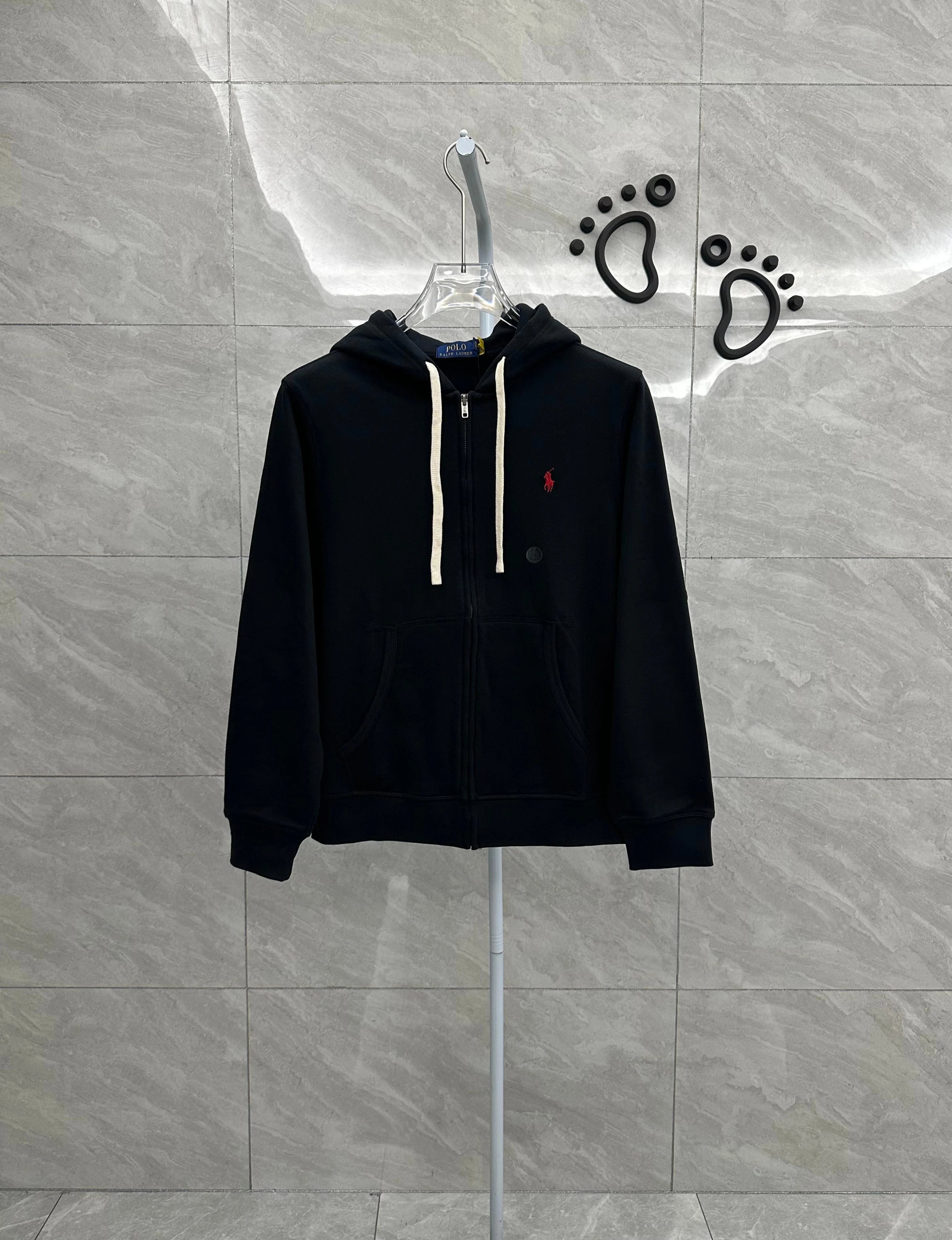 011FP-RL - Men's & Women's Hooded Long-Sleeve Cardigan - Fleece-Lined - Black