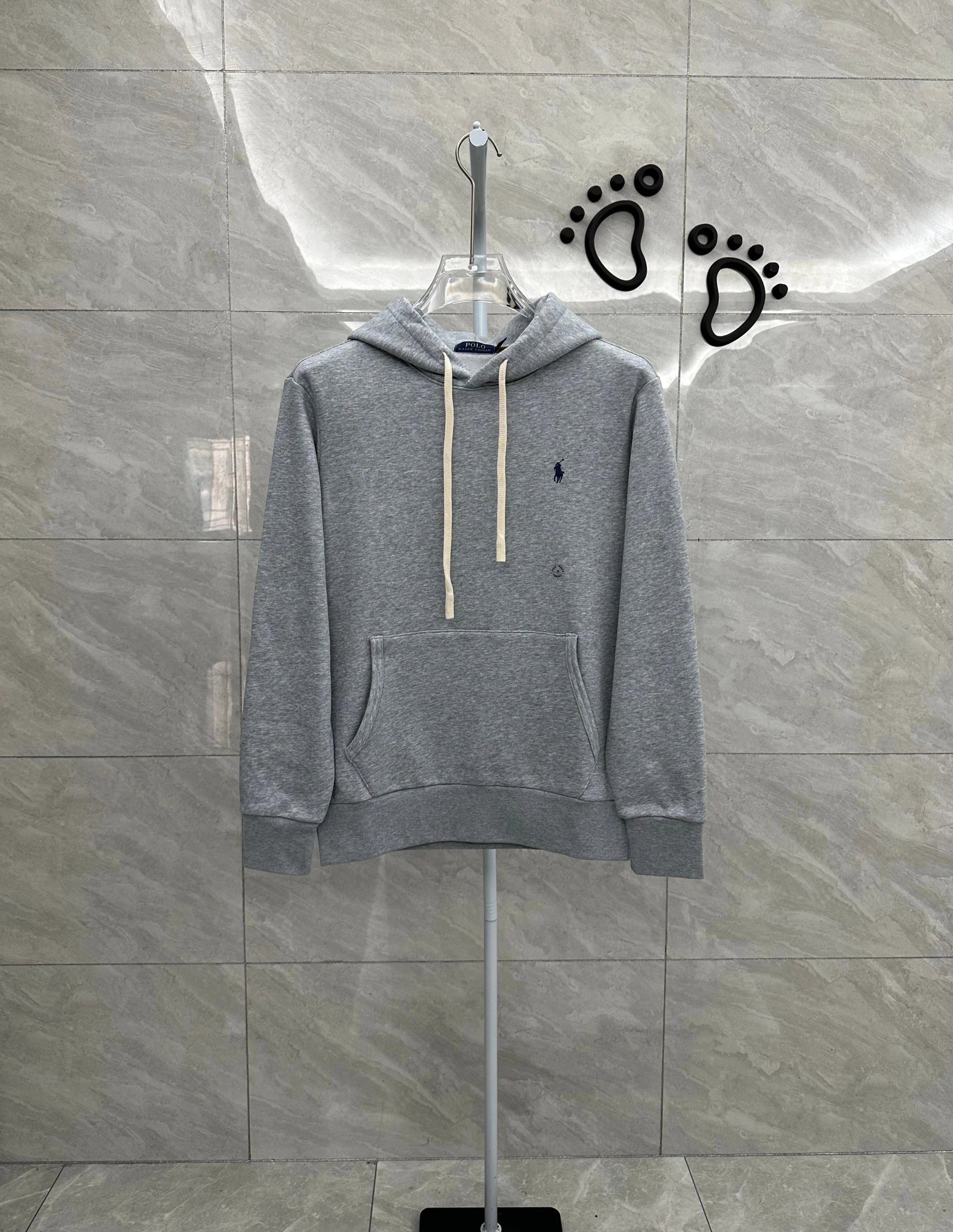 225FP-RL - Men's Hooded Long-Sleeve Sweatshirt - Fleece-Lined - Gray