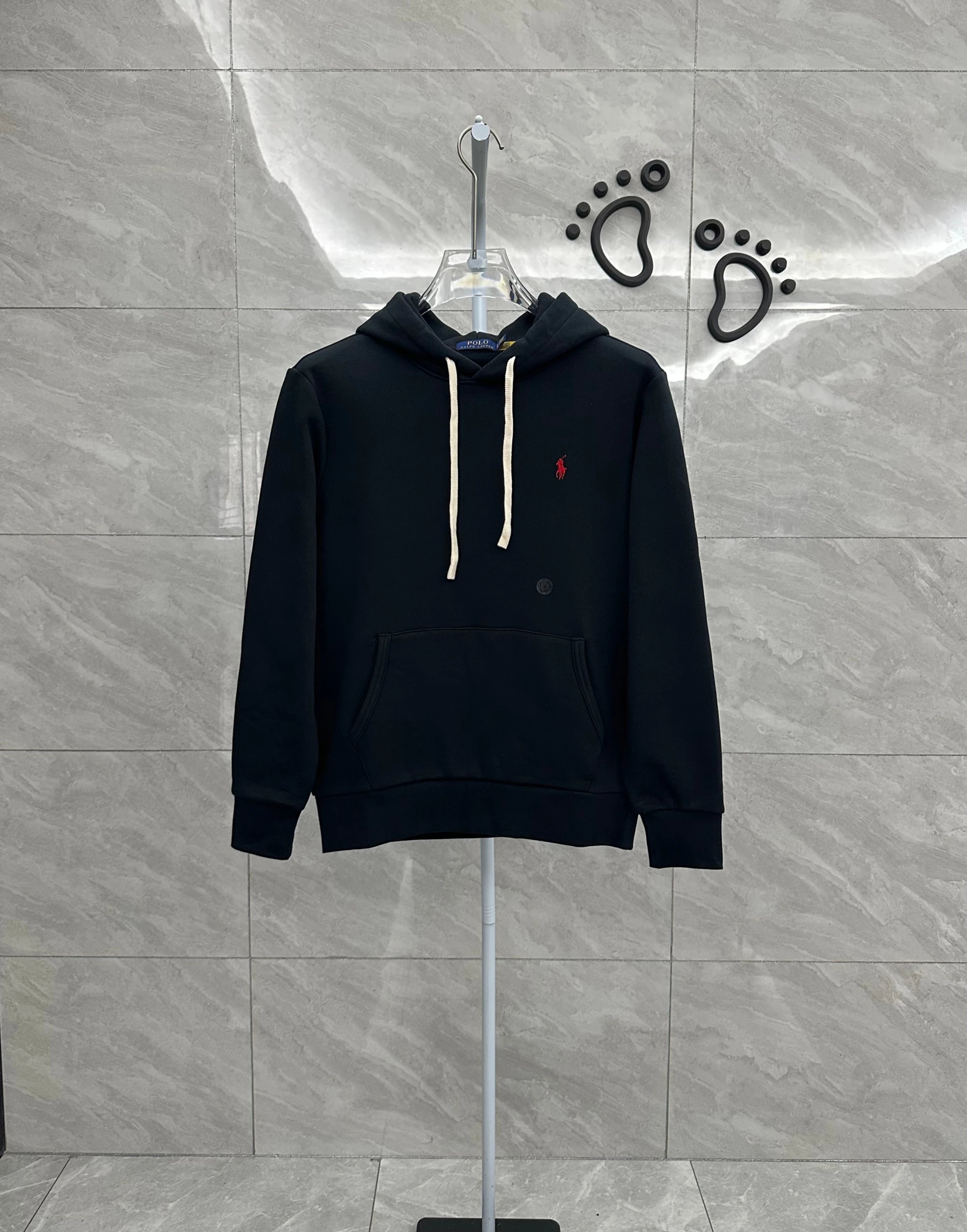 224FP-RL - Men's Hooded Long-Sleeve Sweatshirt - Fleece-Lined - Black