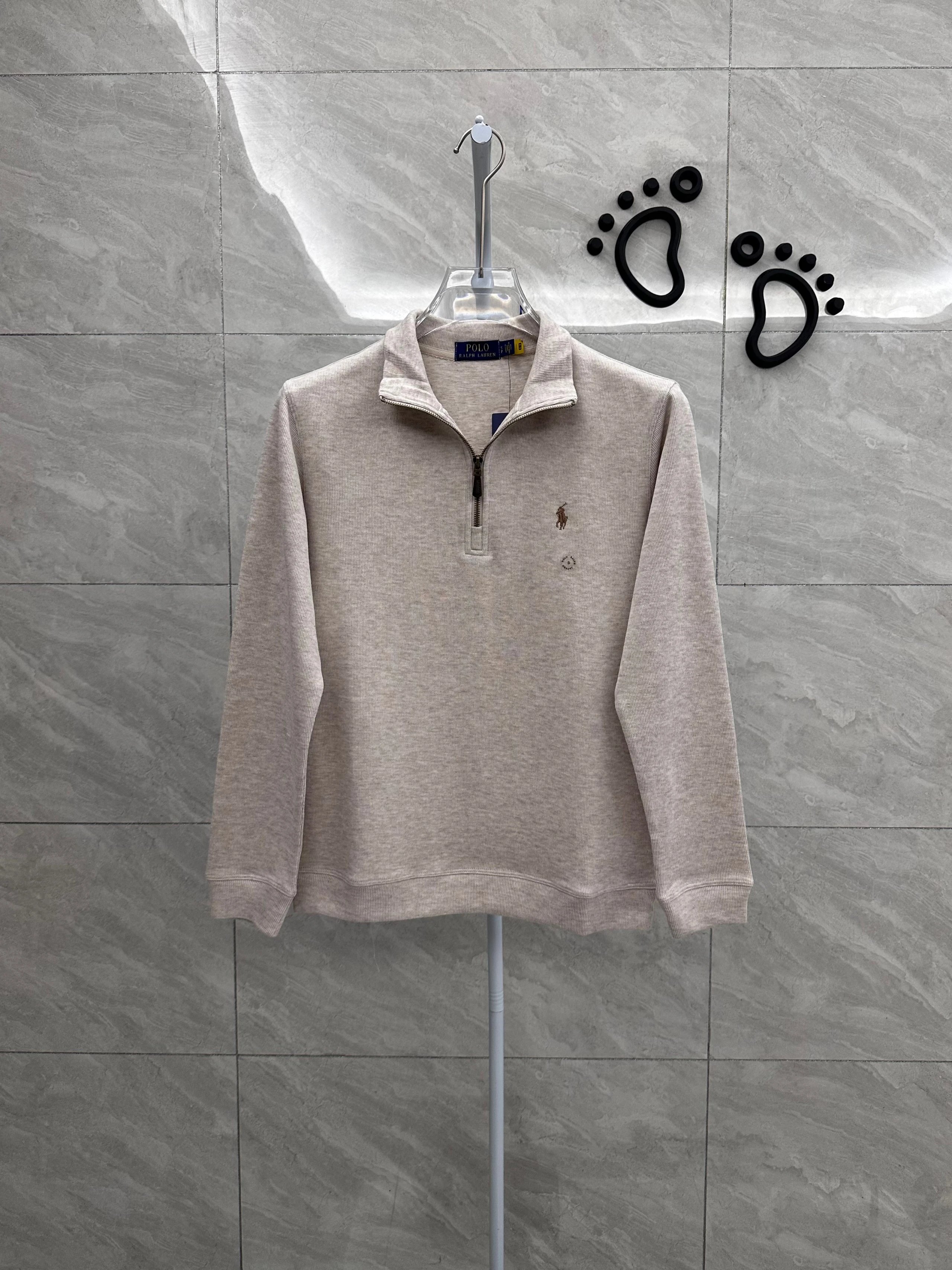 036NF-RL - Men's Half Zipper Polo Shirt - Light Camel