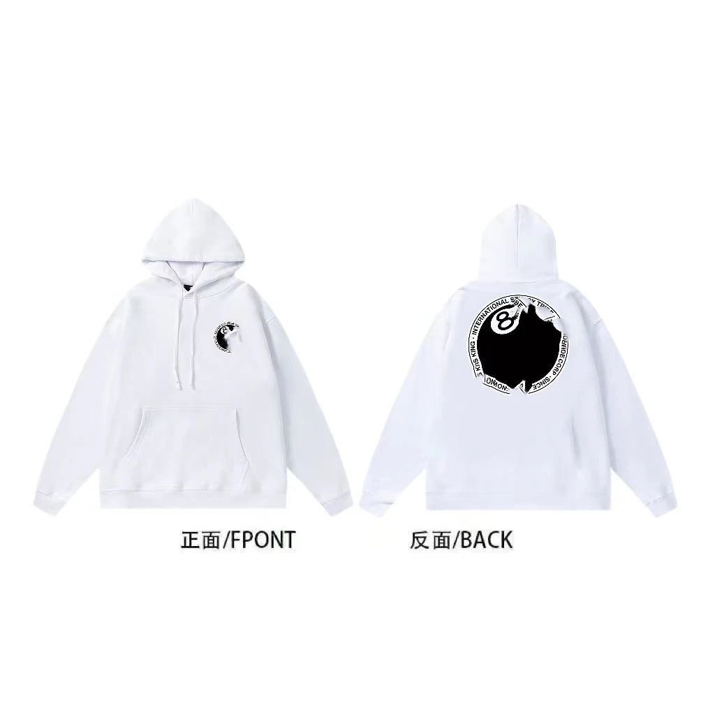White letters, black eight