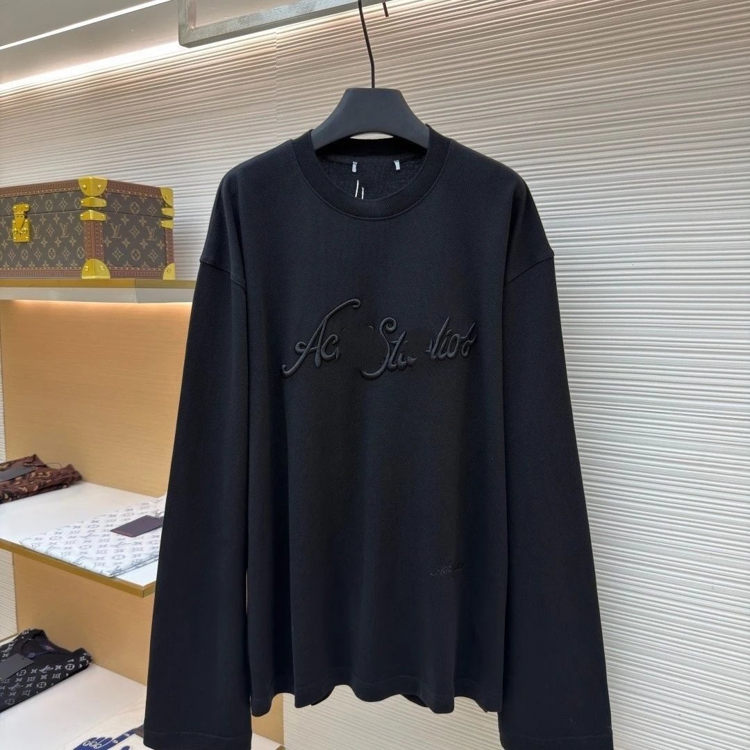 Black Letter Embroidery Long Sleeve