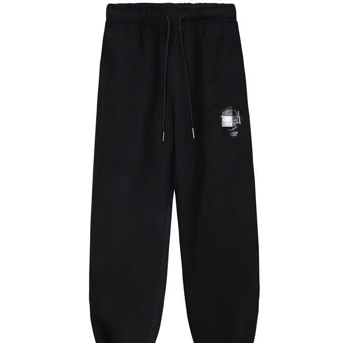 Black velvet letter pants