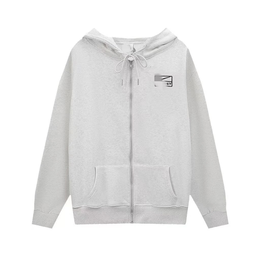 Grey flannel jacket with hook and loop design