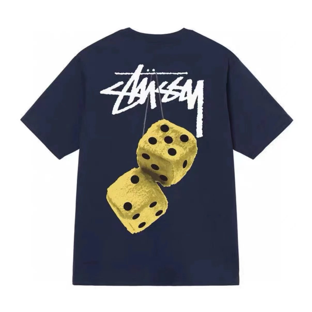 Navy blue plush dice